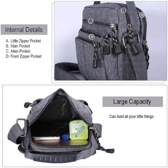 Men's Messenger Bag - Crossbody Shoulder Bags Travel Bag - Picture 5 of 8